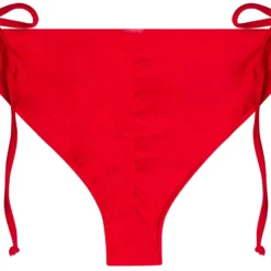 Red Full Coverage Mid-Rise Scrunch Bottom