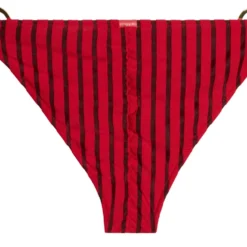Red Sheer Obsession Classic Scrunch Bottom W/ Gold Loop Accents -Doll Bikini Shop 68558 BOTTOM FLAT BACK 3489 scaled