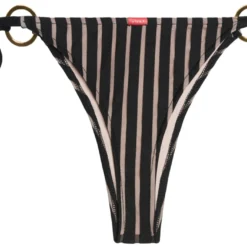 Black Sheer Obsession Brazilian Bottom W/ Gold Loop Accents -Doll Bikini Shop 68560 BOTTOM FLAT BACK 3480 scaled