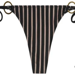 Black Sheer Obsession Brazilian Bottom W/ Gold Loop Accents -Doll Bikini Shop 68560 BOTTOM FLAT FRONT 3482 scaled