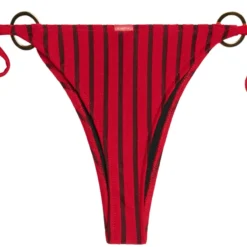 Red Sheer Obsession Brazilian Bottom W/ Gold Loop Accents -Doll Bikini Shop 68561 BOTTOM FLAT BACK 3493 scaled