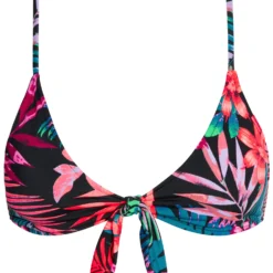 Black Tropical Bralette Top 7 Black Tropical Bralette Top -Doll Bikini Shop 68586 TOP FLAT FRONT 3607 scaled
