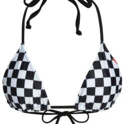 Black & White Checkered Triangle Top -Doll Bikini Shop 68595 TOP FLAT FRONT 3523 scaled