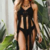 Majorca Black Fringe Crochet Dress Cover Up -Doll Bikini Shop 68878 1 scaled