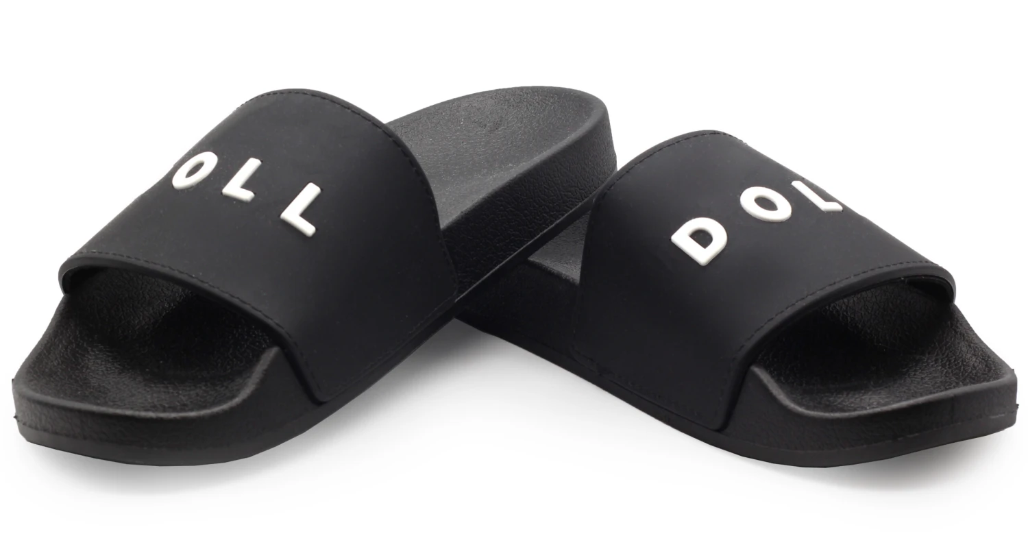 Black- DOLL Slide-On Sandals 3 Black- DOLL Slide-On Sandals