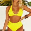 Neon Yellow Adjustable Halter Top -Doll Bikini Shop FE 1549917702 34404 34408 1