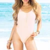 Palmetto Blush Spaghetti Strap High Cut One Piece Swimsuit -Doll Bikini Shop NA 1464123877 052SE 360 15252 1