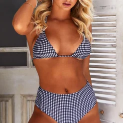 Black & White Gingham Triangle Top -Doll Bikini Shop WQ 1549413200 31464 34559 2