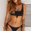 Black Ribbed Knot Top -Doll Bikini Shop YQ 1550611711 33613 33601 1
