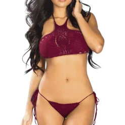 Gardenia Burgundy Crochet Micro Scrunch Bikini Bottom -Doll Bikini Shop copy of 7973 1
